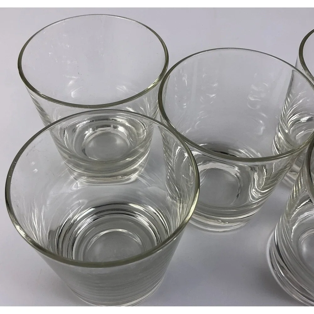 Set of 5 Clear Glass‎ Tumblers Heavy Base Drinking Glasses